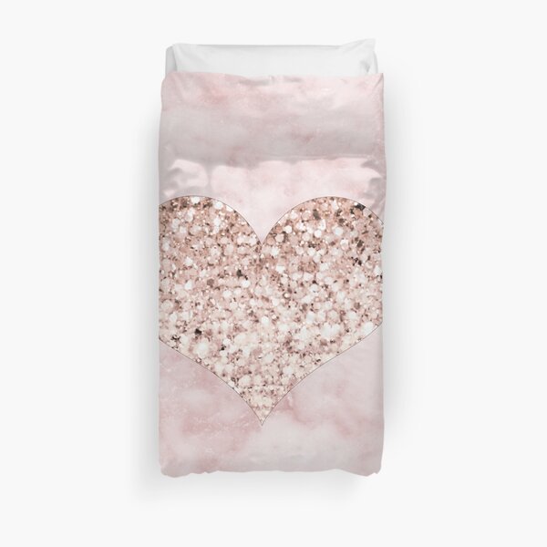 Rose gold - heart Duvet Cover