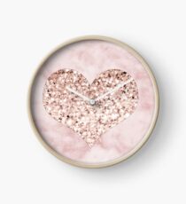 Rose gold - heart Clock