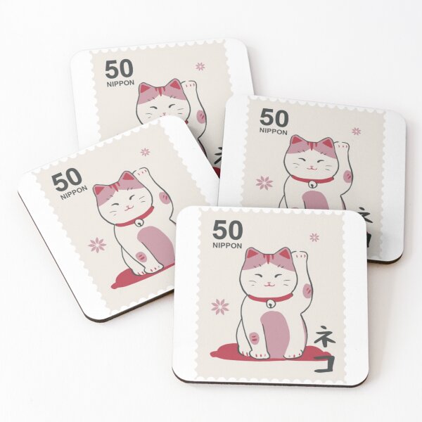 Item preview, Neko Maneki Postage Stamp - Icons of Japan designed and sold by royumi.