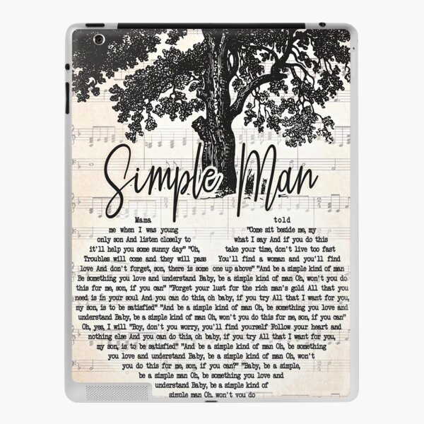 Simple Man Lyrics on Sheet Music, Lyrics Picture Print, Music Lyrics Wall  Art