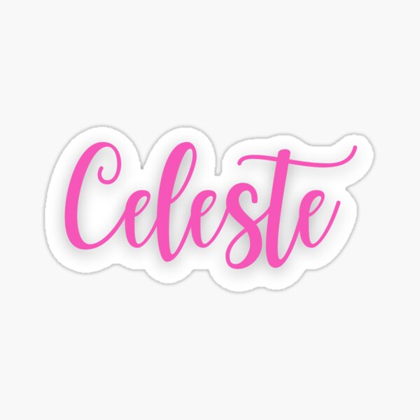 Pretty Pink Celeste Name Design Pink Script Sticker