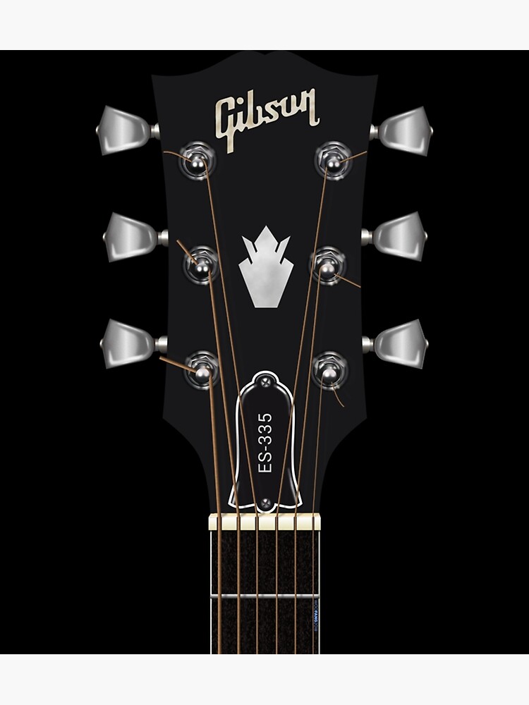 "Guitar Headstock Artgibson Es 335 Sticker" Art Print for Sale by