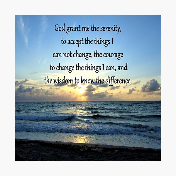 BE BLESSED SERENITY PRAYER SUNRISE PHOTO Photographic Print