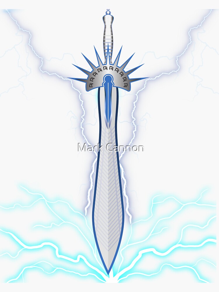 Sword with Lightning Strikes Sticker for Sale by Mark Cannon