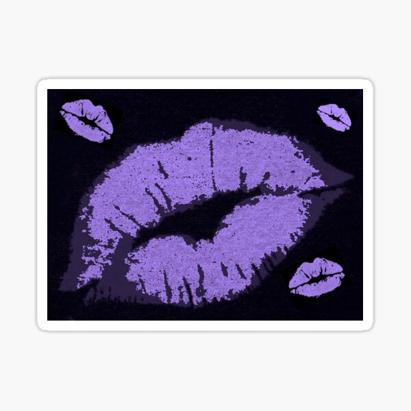 4 purple Lips Sticker