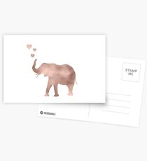 Elephant love - rose gold foil Postcards