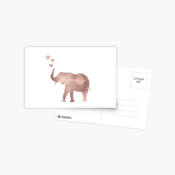 Elephant love - rose gold foil Postcard