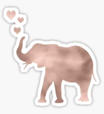 Elephant love - rose gold foil Sticker