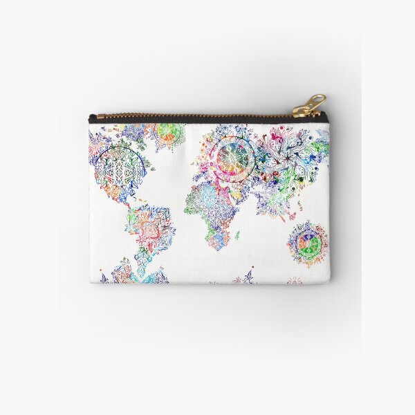 Item preview, world map mandala white designed and sold by BekimART.