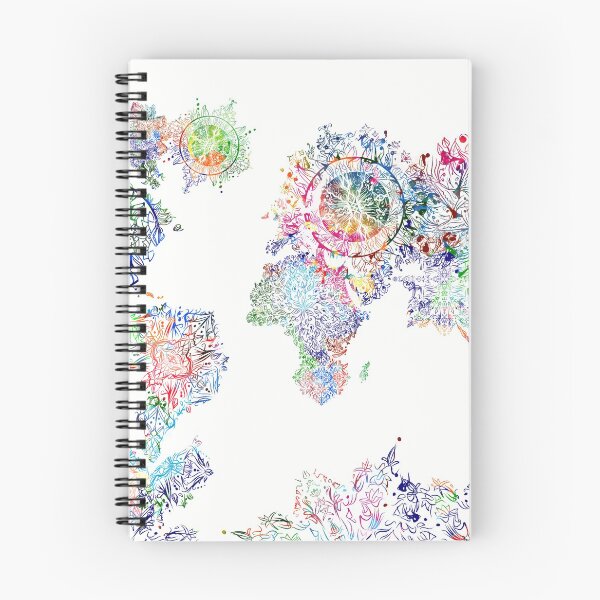 Item preview, world map mandala white designed and sold by BekimART.