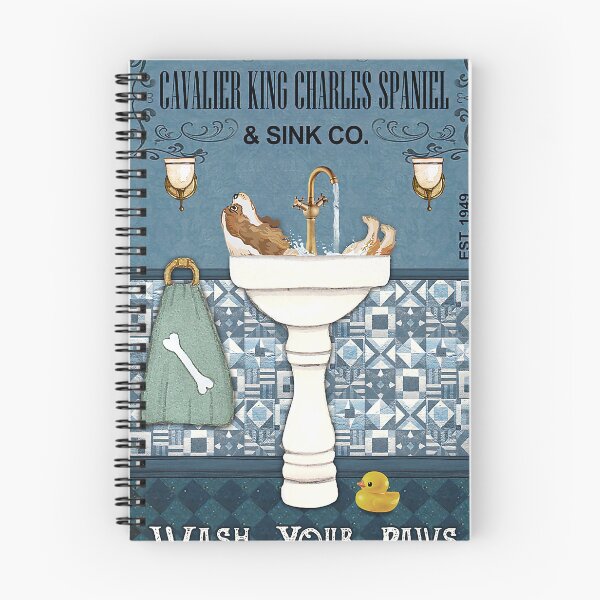 Item preview, Sink Company Cavalier King Charles Spaniel Poster, Wash Your Paws, Dog Poster, Dog Lover Gift, Dog Bathroom Decor, Dog Bathroom Wall Art, Charles Spaniel Lovers designed and sold by Steve Kane.