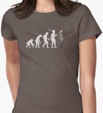 Evolution of Bean (White) Women's Fitted T-Shirt