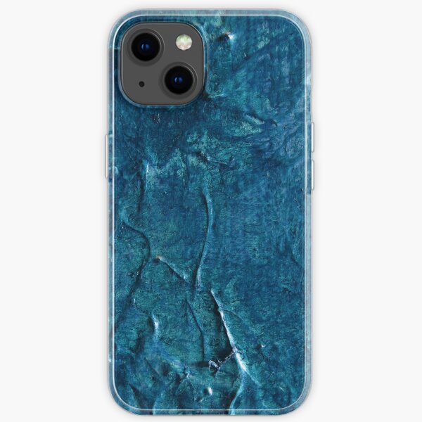 Breath In and Breath Out blue acrylic painting on canvas iPhone Soft Case