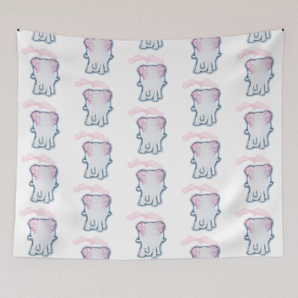 Artikelvorschau, Rosa Elefant mit Wolken entworfen und verkauft von lokilovesart.