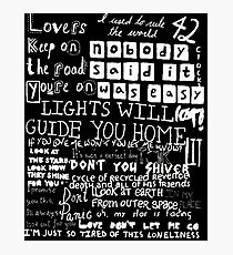 Lyrics Coldplay Photographic Print