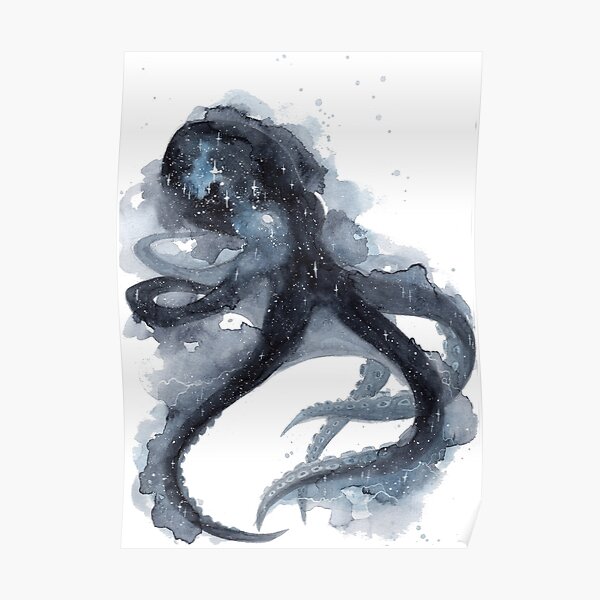 Galaxy Octopus Poster