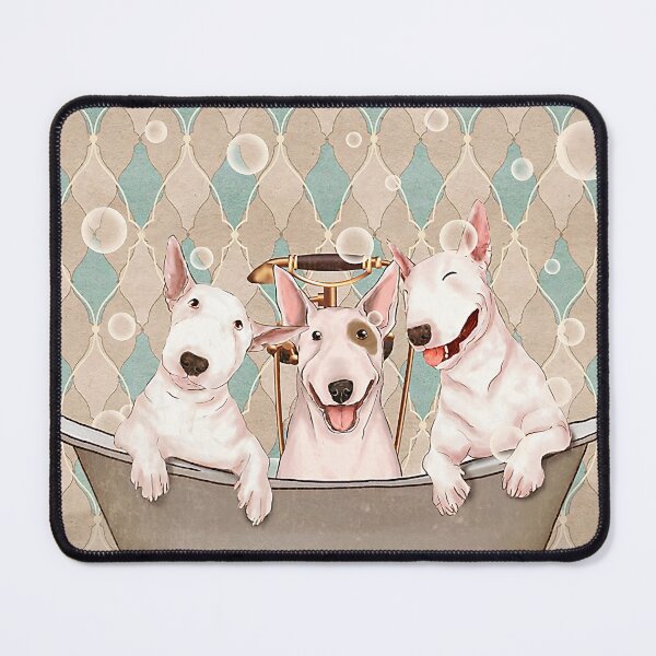 Item preview, Bull Terrier Bath Soap Company Poster, Dog Poster, Dog Lover Gift, Dog Bathroom Decor, Dog Bathroom Wall Art, Bull Terrier Lovers designed and sold by Steve Kane.