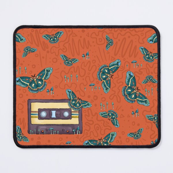 Item preview, Cassette Tape & Moths Pattern designed and sold by misslovelymess.