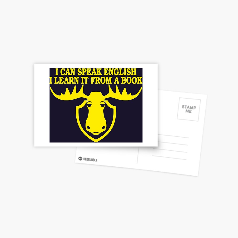 I Can Speak English I Learn It From A Book Greeting Card By Teesbox Redbubble