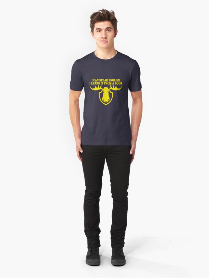 Alternate view of I Can Speak English, I Learn It From a Book Slim Fit T-Shirt