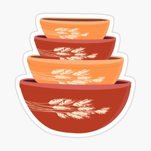 Item preview, Pyrex Autumn Harvest Bowl designed and sold by MarijkeMakesArt.