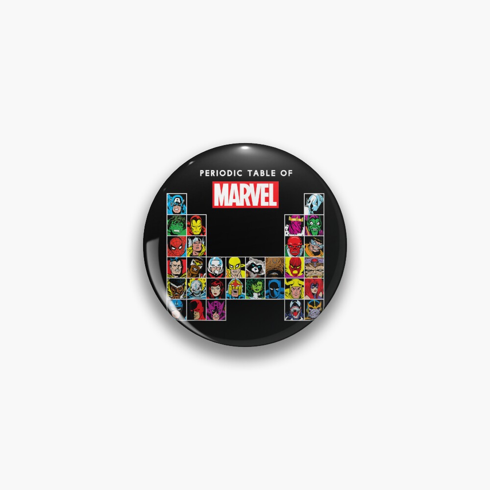 Discover Periodic Table Of Heroes Retro Pin