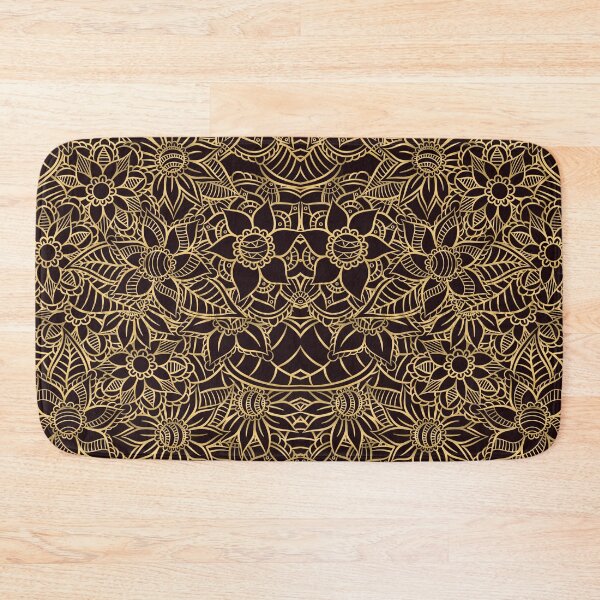 Item preview, Golden Floral Line Pattern designed and sold by risingrocket.