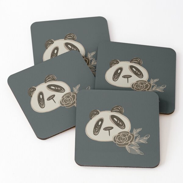 Item preview, Cottagecore Bohemian Lined Flowers and Pandas - 1000Pandas by Amanda Roos designed and sold by Amanda Roos.
