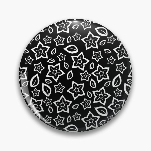 Item preview, White Over Black Abstract Line Art Flower Pattern designed and sold by BiscuitSnack.