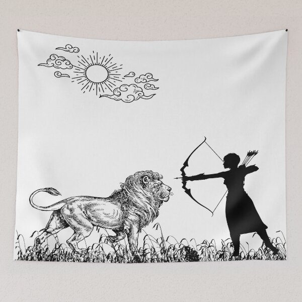 Item preview, lion vs girl hunter designed and sold by APURU.