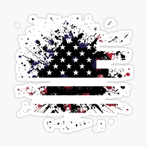 "American flag, Black Paint flag, American flag" Sticker for Sale by
