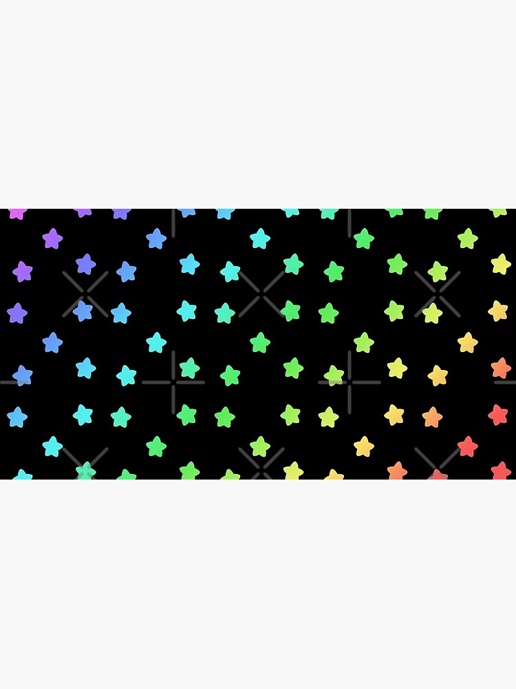 Imagen 5 de 5, Alfombrilla de ratón con la obra Patrón de estrellas del arco iris negro, diseñada y vendida por BiscuitSnack.