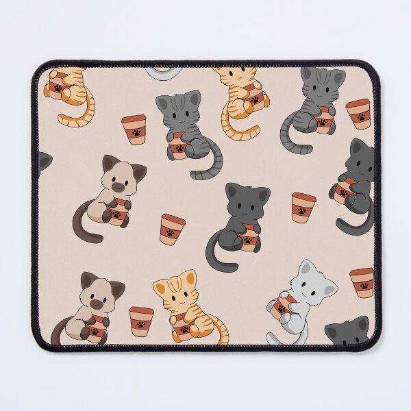 Item preview, Cats and Coffee Pattern Brown designed and sold by BiscuitSnack.