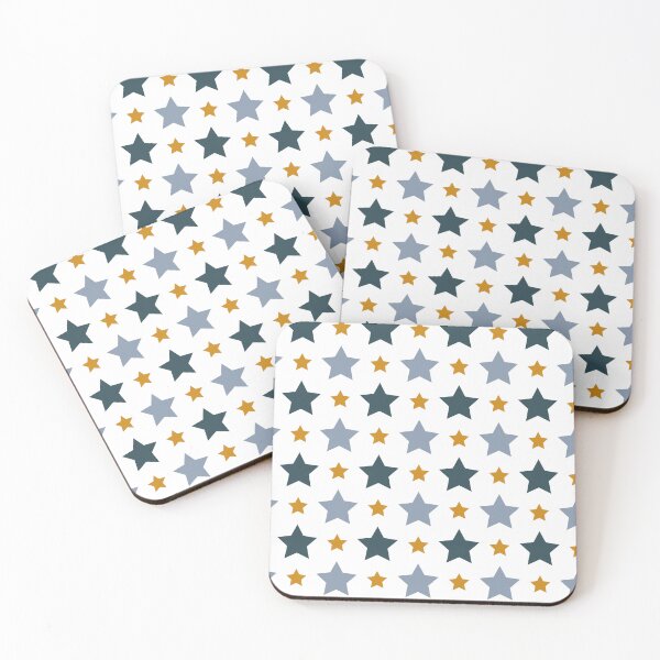 Item preview, Blue Gold Retro Star Pattern designed and sold by risingrocket.
