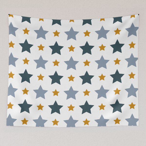 Item preview, Blue Gold Retro Star Pattern designed and sold by risingrocket.