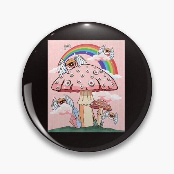 Weirdcore Aesthetic Cottagecore Kawaii Mushroom Eyes Pin For Sale By