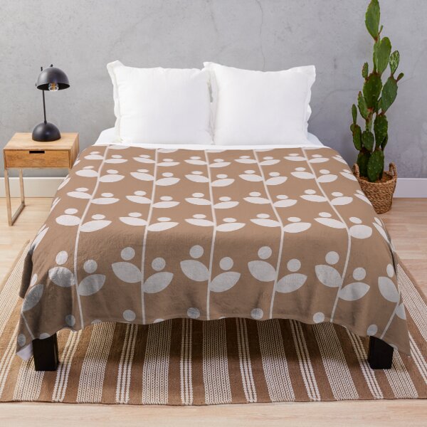 Item preview, Cute Minimalist Retro Leaves Pattern, Mid Century Modern Leaves Brown designed and sold by scorpiolane.
