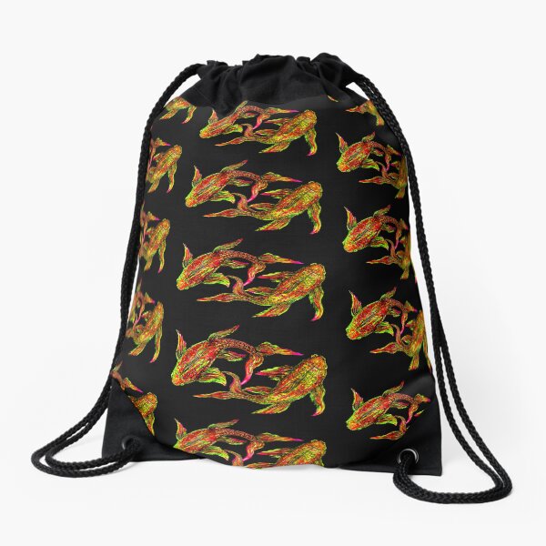 Goldfish Antics Drawstring Bag