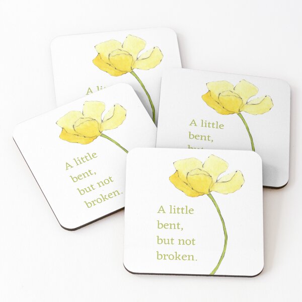 Item preview, Bent not Broken Watercolor Yellow Flower designed and sold by hopescoliosis.