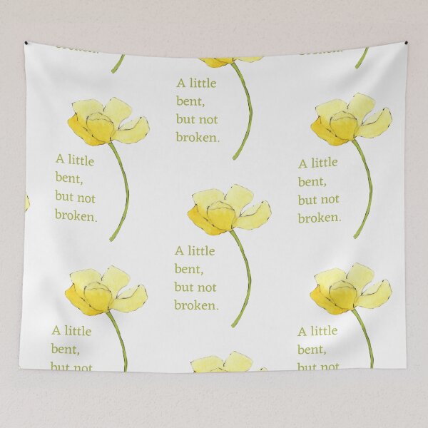 Item preview, Bent not Broken Watercolor Yellow Flower designed and sold by hopescoliosis.