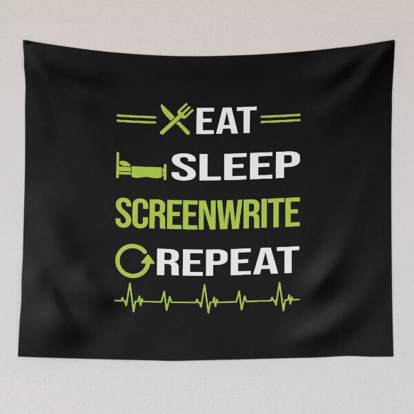 Item preview, Funny Eat Sleep Repeat Screenwriting Screenwriter designed and sold by HappyTshirt1239.
