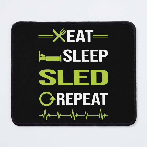 Item preview, Funny Eat Sleep Repeat Sledding Sledging Sleighing designed and sold by HappyTshirt1239.