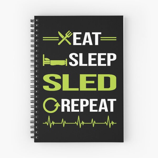 Item preview, Funny Eat Sleep Repeat Sledding Sledging Sleighing designed and sold by HappyTshirt1239.
