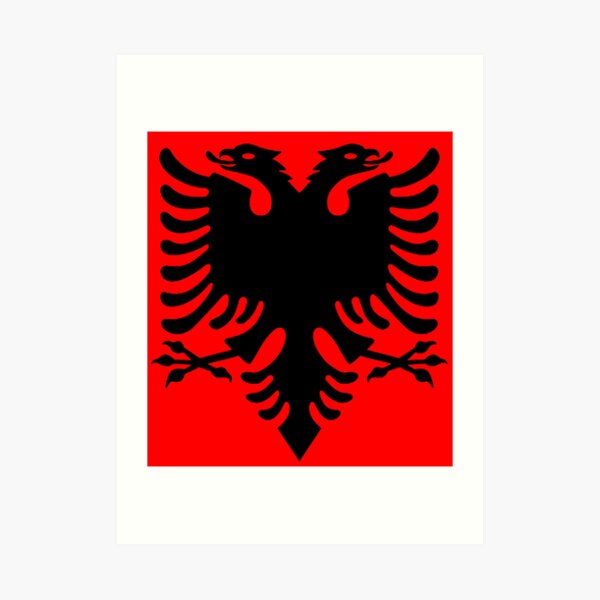 "ALBANIA. Black Eagle on Red, Albanian Flag, Flag of Albania, Tale of