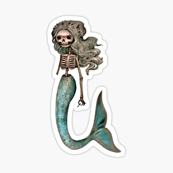 Mermaid skeleton stickers  redbubble Mermaid skeleton stickers  redbubble