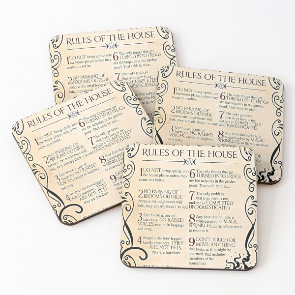 Item preview, Witch's Home Rules Of The House Poster, Witch Poster, Witch Home Decor, Witch Wall Art, Witch Art, Witch Print, Witch Decor,  designed and sold by Steve Kane.