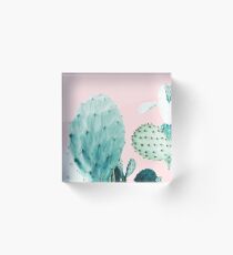 Cacti, Cactus, Cacti print, Cactus art, Desert, Nature, plant, Minimalist, Modern Acrylic Block