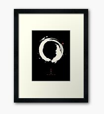 Black Ensō / Japanese Zen Circle Gerahmtes Wandbild