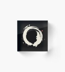 Black Ensō / Japanese Zen Circle Acrylic Block