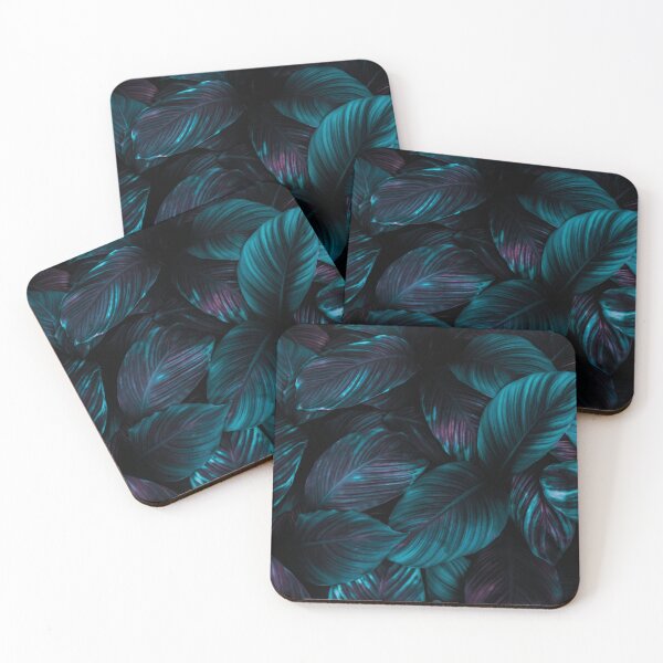 Item preview, "Neon Oasis" - A stunning photograph of blue neon tropical leaves designed and sold by pocketgraphic.